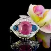 5.6ct Cushion Cut Fuchsia Sapphire Cocktail Ring