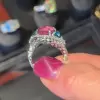 5.6ct Cushion Cut Fuchsia Sapphire Cocktail Ring