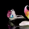 5.6ct Cushion Cut Fuchsia Sapphire Cocktail Ring