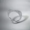 Paved White Sapphire Heart Promise Ring