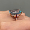 14ct Emerald Cut Aquamarine Vintage Cocktail Ring