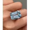 14ct Emerald Cut Aquamarine Vintage Cocktail Ring