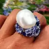 One-of-a-Kind Baroque Pearl Bold Cocktail Ring