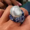 One-of-a-Kind Baroque Pearl Bold Cocktail Ring
