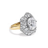 5.6ct Cushion Cut White Sapphire Floral Engagement Ring