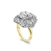 5.6ct Cushion Cut White Sapphire Floral Engagement Ring