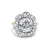5.6ct Cushion Cut White Sapphire Floral Engagement Ring