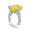 14ct Cushion Cut Yellow Sapphire Engagement Ring