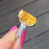 14ct Cushion Cut Yellow Sapphire Engagement Ring