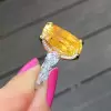 14ct Cushion Cut Yellow Sapphire Engagement Ring