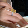 14ct Cushion Cut Yellow Sapphire Engagement Ring