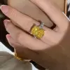 14ct Cushion Cut Yellow Sapphire Engagement Ring