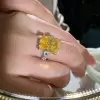 14ct Cushion Cut Yellow Sapphire Engagement Ring