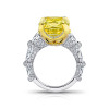 14ct Cushion Cut Yellow Sapphire Engagement Ring