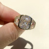6ct Cushion Cut White Sapphire Three Stone Engagement Ring
