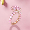 6ct Cushion Cut Morganite Pink Sapphire Halo Engagement Ring