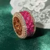 6ctw Baguette Cut Fuchsia Pink Sapphire Eternity Ring