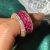 6ctw Baguette Cut Fuchsia Pink Sapphire Eternity Ring