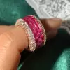 6ctw Baguette Cut Fuchsia Pink Sapphire Eternity Ring