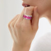 6ctw Baguette Cut Fuchsia Pink Sapphire Eternity Ring