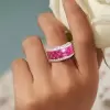 6ctw Baguette Cut Fuchsia Pink Sapphire Eternity Ring