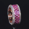 6ctw Baguette Cut Fuchsia Pink Sapphire Eternity Ring