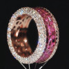 6ctw Baguette Cut Fuchsia Pink Sapphire Eternity Ring
