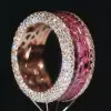 6ctw Baguette Cut Fuchsia Pink Sapphire Eternity Ring