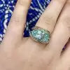 3ct East-West Marquise Cut Aquamarine Shell Cocktail Ring