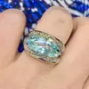 3ct East-West Marquise Cut Aquamarine Shell Cocktail Ring
