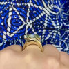 3ct East-West Marquise Cut Aquamarine Shell Cocktail Ring