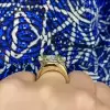 3ct East-West Marquise Cut Aquamarine Shell Cocktail Ring