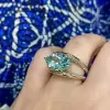 3ct East-West Marquise Cut Aquamarine Shell Cocktail Ring