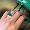 5.7ct East-West Pear Cut Emerald Paved Cocktail Ring