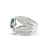 5.7ct East-West Pear Cut Emerald Paved Cocktail Ring
