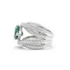 5.7ct East-West Pear Cut Emerald Paved Cocktail Ring