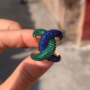 Paved Multicolor Sapphire Bold Knot Unisex Ring