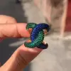 Paved Multicolor Sapphire Bold Knot Unisex Ring
