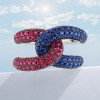 Paved Multicolor Sapphire Bold Knot Unisex Ring
