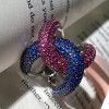 Paved Multicolor Sapphire Bold Knot Unisex Ring