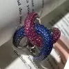 Paved Multicolor Sapphire Bold Knot Unisex Ring