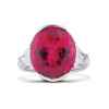 8ct Oval Cut Ruby Three Stone Engagement Ring