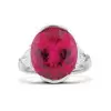 8ct Oval Cut Ruby Three Stone Engagement Ring