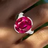 8ct Oval Cut Ruby Three Stone Engagement Ring