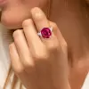 8ct Oval Cut Ruby Three Stone Engagement Ring
