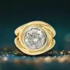 3.8ct Round Cut White Sapphire Split Shank Engagement Ring