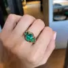 5ct Oval Cut Emerald Five Stone Cocktail Ring