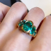 5ct Oval Cut Emerald Five Stone Cocktail Ring