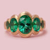 5ct Oval Cut Emerald Five Stone Cocktail Ring