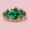 5ct Oval Cut Emerald Five Stone Cocktail Ring